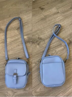 Crossbody Blue Anti Theft Shoulder Bag W built in wallet.